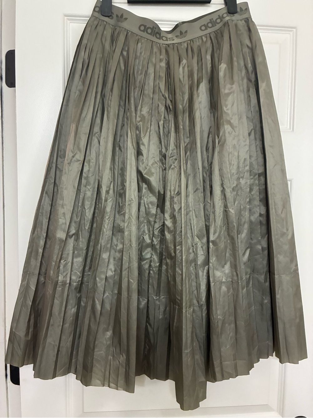 adidas Olive Green Pleated A-Line Skirt